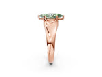 Fancy Green Marquise Cut Diamond Solitaire Ring in Rose gold with Smooth Wide Band and Prong Setting_2