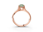 Fancy Green Marquise Cut Diamond Solitaire Ring in Rose gold with Smooth Wide Band and Prong Setting_3