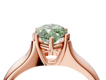 Fancy Green Marquise Cut Diamond Solitaire Ring in Rose gold with Smooth Wide Band and Prong Setting_4
