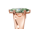 Fancy Green Marquise Cut Diamond Solitaire Ring in Rose gold with Smooth Wide Band and Prong Setting_5