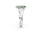 Fancy Green Marquise Cut Diamond Solitaire Ring in Silver with Smooth Wide Band and Prong Setting_14