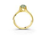 Fancy Green Marquise Cut Diamond Solitaire Ring in Yellow gold with Smooth Wide Band and Prong Setting_3