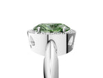 Fancy Green Oval Cut Diamond Halo Engagement Ring in White gold with Plain Split Shank and Prong Setting_5