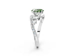 Fancy Green Oval Cut Diamond Solitaire Ring in White gold with Pavé Twist Band and Prong Setting_2