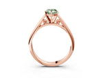 Fancy Green Pear Cut Diamond Cathedral Solitaire Engagement Ring in Rose gold with Prong Setting_3