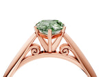 Fancy Green Pear Cut Diamond Cathedral Solitaire Engagement Ring in Rose gold with Prong Setting_4