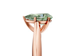Fancy Green Pear Cut Diamond Cathedral Solitaire Engagement Ring in Rose gold with Prong Setting_5