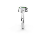 Fancy Green Pear Cut Diamond Halo Engagement Ring in Platinum with Plain Split Shank and Prong Setting_14