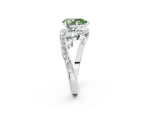 Fancy Green Pear Cut Diamond Solitaire Ring in Platinum with Pavé Twist Band and Prong Setting_8