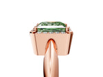 Fancy Green Princess Cut Diamond Halo Engagement Ring in Rose gold with Plain Split Shank and Prong Setting_5