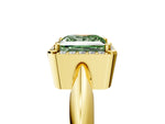 Fancy Green Princess Cut Diamond Halo Engagement Ring in Yellow gold with Plain Split Shank and Prong Setting_5