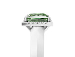 Fancy Green Princess Cut Diamond Halo Ring in White gold with Cathedral Band and Prong Setting_5