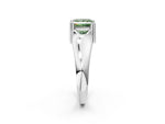 Fancy Green Princess Cut Diamond Solitaire Ring in Platinum with Smooth Wide Band and Prong Setting_14