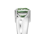 Fancy Green Princess Cut Diamond Solitaire Ring in Platinum with Smooth Wide Band and Prong Setting_17