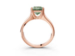 Fancy Green Princess Cut Diamond Solitaire Ring in Rose gold with Smooth Wide Band and Prong Setting_3