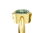 Fancy Green Radiant Cut Diamond Halo Engagement Ring in Yellow gold with Plain Split Shank and Prong Setting_5