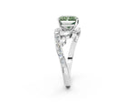 Fancy Green Radiant Cut Diamond Solitaire Ring in White gold with Pavé Twist Band and Prong Setting_2