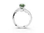Fancy Green Radiant Cut Diamond Solitaire Ring in White gold with Pavé Twist Band and Prong Setting_3