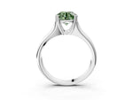 Fancy Green Round Cut Diamond Solitaire Ring in Platinum with Smooth Wide Band and Prong Setting_15