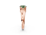 Fancy Green Round Cut Diamond Solitaire Ring in Rose gold with Smooth Wide Band and Prong Setting_2