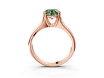 Fancy Green Round Cut Diamond Solitaire Ring in Rose gold with Smooth Wide Band and Prong Setting_3