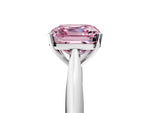 Fancy Pink Asscher Cut Diamond Cathedral Solitaire Engagement Ring in White gold with Prong Setting_5