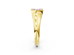 Fancy Pink Asscher Cut Diamond Tension Set Solitaire Ring in Yellow gold with Split Shank Band_2