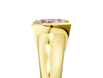 Fancy Pink Asscher Cut Diamond Tension Set Solitaire Ring in Yellow gold with Split Shank Band_5
