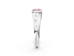 Fancy Pink Cushion Cut Diamond Tension Set Solitaire Ring in Silver with Split Shank Band_14