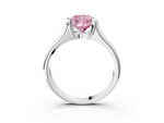 Fancy Pink Cushion Cut Diamond Tension Set Solitaire Ring in Silver with Split Shank Band_15