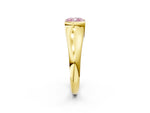Fancy Pink Cushion Cut Diamond Tension Set Solitaire Ring in Yellow gold with Split Shank Band_2