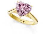 Fancy Pink Heart Cut Diamond Cathedral Solitaire Engagement Ring in Yellow gold with Prong Setting_1