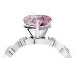 Fancy Pink Heart Cut Diamond Solitaire Ring in Platinum with Twisted Ribbon Band and Round Accents_4