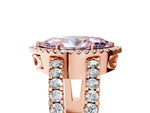 Fancy Pink Marquise Cut Diamond Halo Ring in Rose gold with Split Shank Band and Prong Setting_5