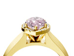 Fancy Pink Marquise Cut Diamond Halo Ring in Yellow gold with Cathedral Band and Prong Setting_4