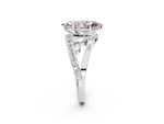 Fancy Pink Marquise Cut Diamond Solitaire Ring in Platinum with Pavé Twist Band and Prong Setting_14