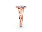 Fancy Pink Marquise Cut Diamond Solitaire Ring in Rose gold with Smooth Wide Band and Prong Setting_2