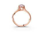 Fancy Pink Marquise Cut Diamond Solitaire Ring in Rose gold with Smooth Wide Band and Prong Setting_3