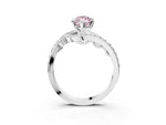 Fancy Pink Marquise Cut Diamond Solitaire Ring in Silver with Pavé Twist Band and Prong Setting_15