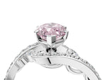 Fancy Pink Marquise Cut Diamond Solitaire Ring in Silver with Pavé Twist Band and Prong Setting_16