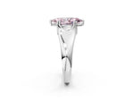 Fancy Pink Marquise Cut Diamond Solitaire Ring in White gold with Smooth Wide Band and Prong Setting_2