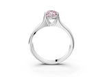Fancy Pink Marquise Cut Diamond Solitaire Ring in White gold with Smooth Wide Band and Prong Setting_3