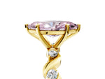 Fancy Pink Marquise Cut Diamond Solitaire Ring in Yellow gold with Twisted Ribbon Band and Round Accents_5