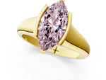 Fancy Pink Marquise Cut Diamond Tension Set Solitaire Ring in Yellow gold with Split Shank Band_1