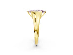 Fancy Pink Marquise Cut Diamond Tension Set Solitaire Ring in Yellow gold with Split Shank Band_2
