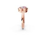Fancy Pink Oval Cut Diamond Halo Engagement Ring in Rose gold with Plain Split Shank and Prong Setting_2