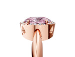 Fancy Pink Oval Cut Diamond Halo Engagement Ring in Rose gold with Plain Split Shank and Prong Setting_5
