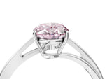 Fancy Pink Oval Cut Diamond Solitaire Twist Band Ring in Platinum with Prong Setting_16