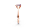Fancy Pink Pear Cut Diamond Cathedral Solitaire Engagement Ring in Rose gold with Prong Setting_2