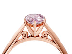Fancy Pink Pear Cut Diamond Cathedral Solitaire Engagement Ring in Rose gold with Prong Setting_4